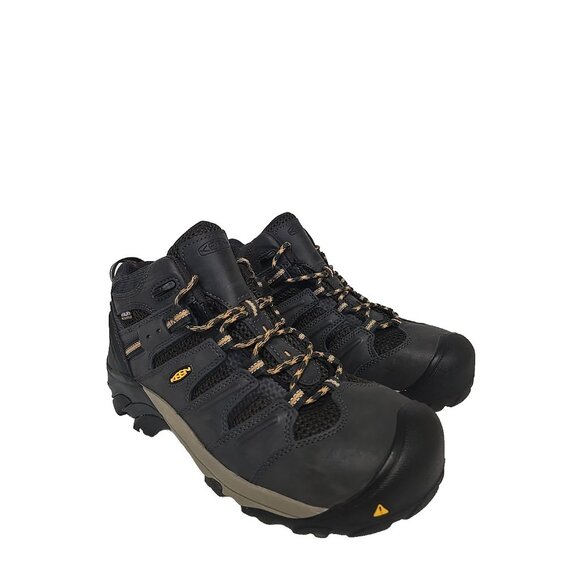 Keen Men's Lansing Waterproof Steel Toe Mid Work Boot Raven/Tawny Olive Size 10D - Picture 1 of 7